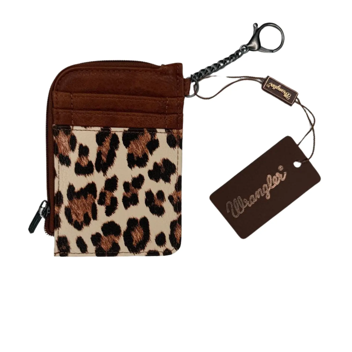 Wrangler Leopard Print Mini Zip Card Holder
