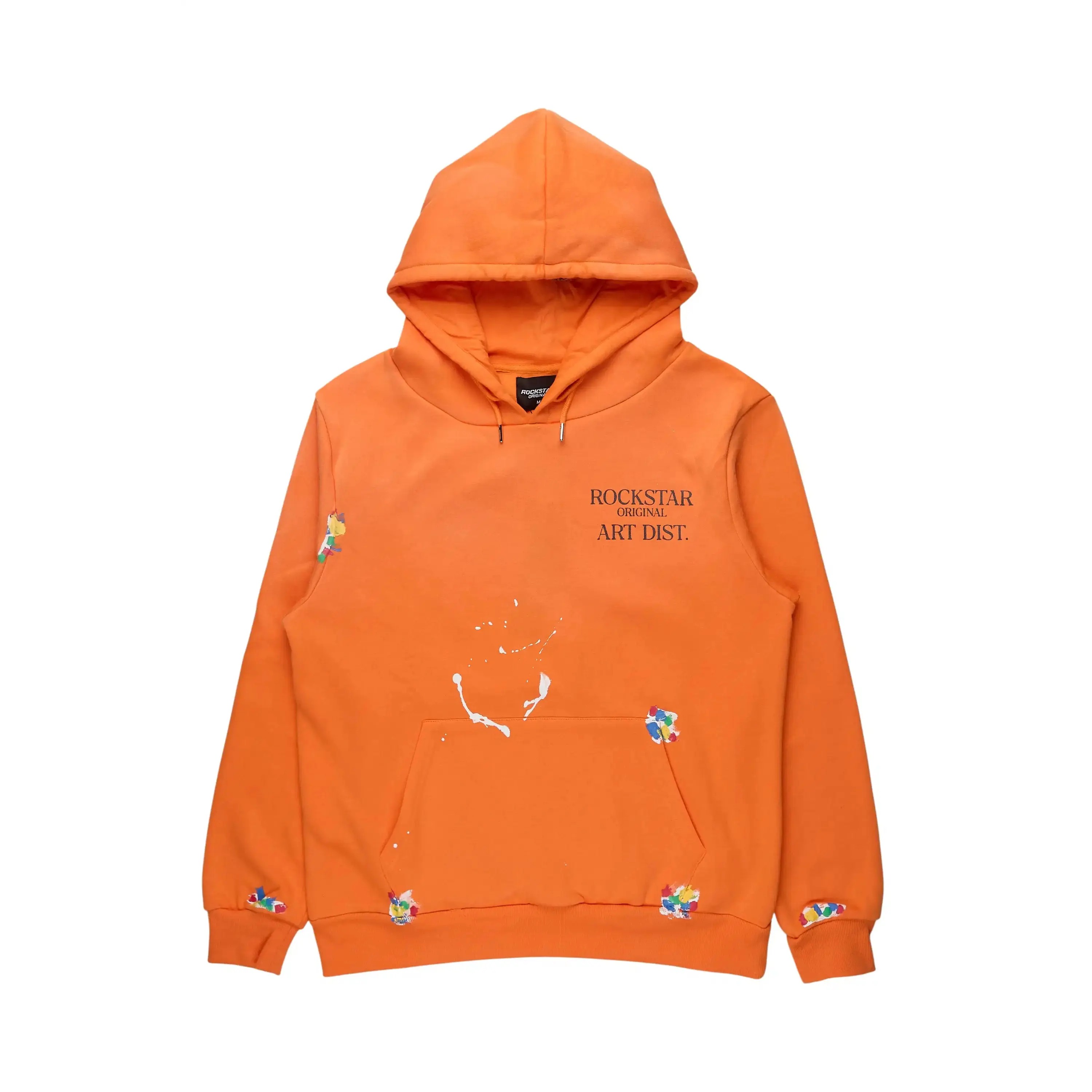 Rockstar Art Dist. Orange Graphic Relaxed Hoodie