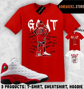 Tee Shirt Matching AJ 13 Chicago 2026 To Match Sneaker MJ Goat T-Shirt