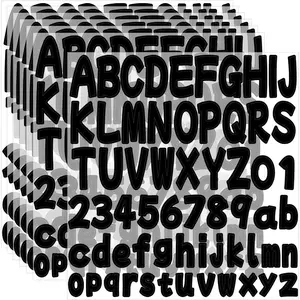 1.5 Inch 16 Sheets Alphabet Letter Stickers Vinyl Self Adhesive Waterproof for Notebook Labels Scrapbooking DIY Crafts Art Making Black