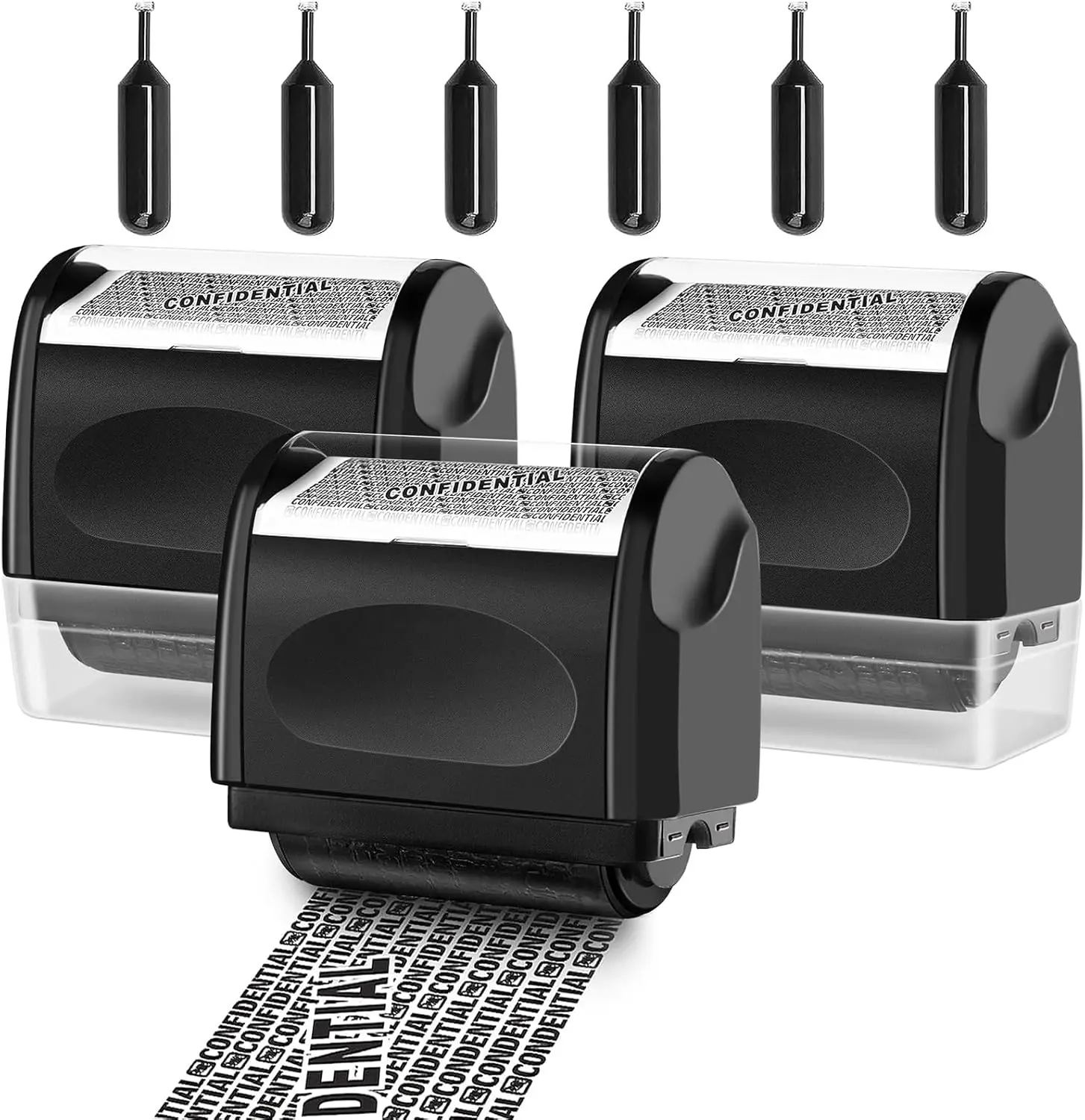 Identity Theft Protection Roller Stamp - Confidential Roller Stamp for Identity Protection & Security Stamp- Blocks Out Privacy Information, Guard Your Address & ID (3 Pack)