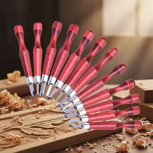 Professional High Carbon Steel Wood Carving Tools Set - Non-Slip Grip, Multi-Purpose Chisels for Wood Art, Resin Clay, Pumpkin & Fruit Sculpting. Industrial Anti-Rust, Precision Durable Design for Artists. Choose 6pc or 12pc Kit.