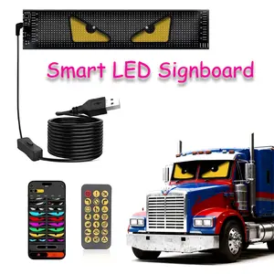 Smart LED Display Sign – Bluetooth Customizable Scrolling RGB Panel | DIY Text, Emoji & Animation | USB Powered, Flexible, Waterproof Light Board for Car, Shop & Events Automotive Vehicle Boujee Car Accessories Car Decals Truck Autos sunset lamps