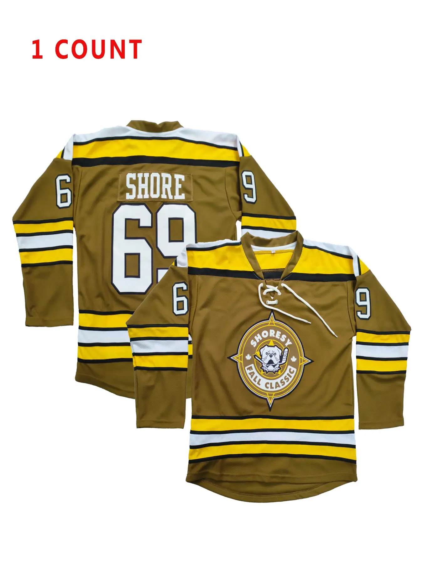 Ice Hockey Shoresy Jersey Number 69, Embroidered Letter and Number, Casual Loose-Fitting Athletic Sports Clothing for Fans and Collectors