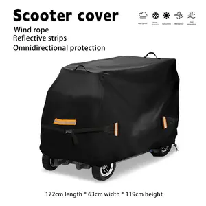 Mobility Scooter Cover, 600D Upgraded Mobility Scooter Storage Cover All-Weather Protection Electric Scooter Cover - 68"x 25"x 47"