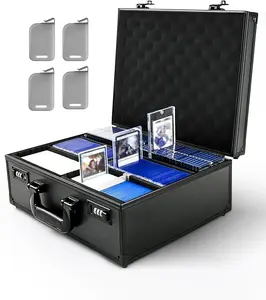 Kabinka Toploader Storage Box for 3" X 4" 35pt Rigid Card, Trading Card Storage Box Toploader with Combination Lock, Top Loader Card Storage Hard Case, Sports Card Case (Holds 600+ Toploaders)