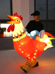 New Light-up Rooster Inflatable Festival Costume for Adults, Ideal for Thanksgiving, Christmas & Festive Events, Unique Cosplay, Comfortable Design, Great Gift Choice, Cool Toy Option
