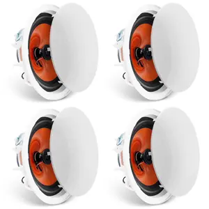 VEVOR 4 PCs 8 Inch in Ceiling Speakers, 100-Watts, Flush Mount Ceiling & in-Wall Speakers System with 8ΩImpedance 89dB Sensitivity, for Home Kitchen Living Room Bedroom or Covered Outdoor Porches