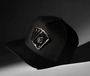 Poker Card Snapback Hat, Black Baseball Cap, Adjustable Unisex Streetwear Hat , Playing Card Design Cotton Blend Breathable Casual Trendy Cap Gift