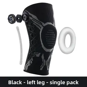 Adjustable Knob Knee Brace, Compression Knee Support with Patella Pad & Side Stabilizers for Sports
