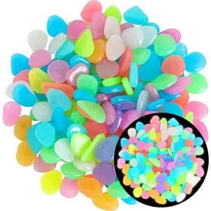 Luminous Stone, 100pcs/set Colorful Glow in The Dark Stone, Decorative Stone for Garden & Patio & Lawn & Terrace, Tumbled Stones