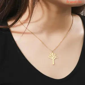 Tree Of Life Branch Pendant Necklace Unisex Couple Style For Daily Wear And Gifting