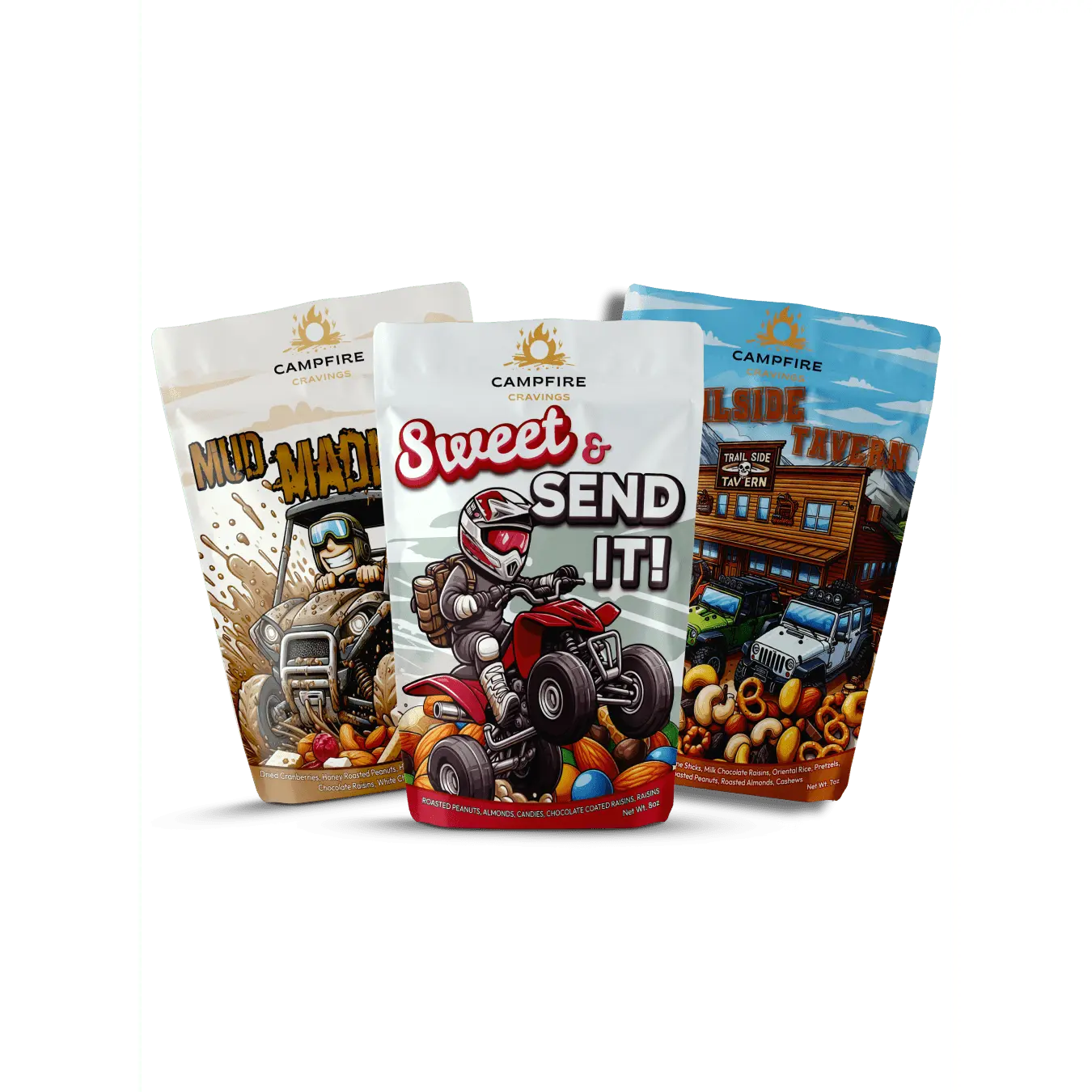 Campfire Trail Trio - Any 3 Trail Mix Blends Sweet & Send It! Mud Madness Blade Tavern Oatmeal Muesli Snack Food