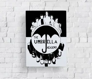 The Umbrella Academy / Black & White Line Wall Art / Print Poster / Klaus Vanya Luther Allison Ben Diego Boy Hargreaves / Decor Gift