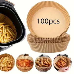 Disposable Air Fryer Liner (100pcs), Disposable Air Fryer Baking Paper, Multipurpose Air Fryer Liner, Baking Paper for Home Kitchen, Bakeware, Cooking