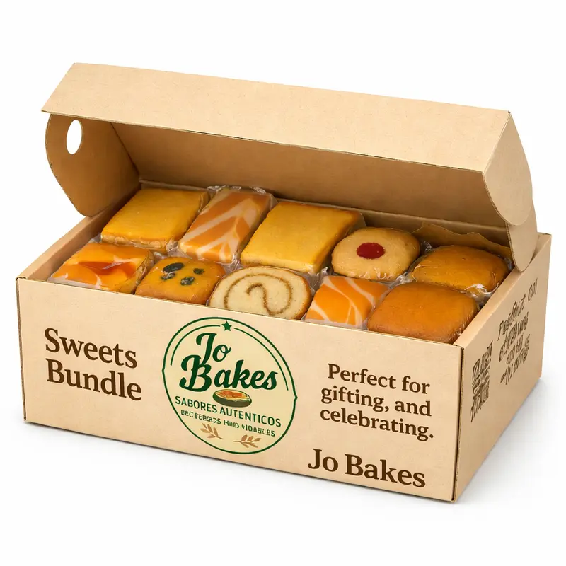 Jo Bakes Pastry Variety Box – 20 Individually Wrapped Pastries, Cake Slices, Sponge Cake, Guava & Coconut and More!