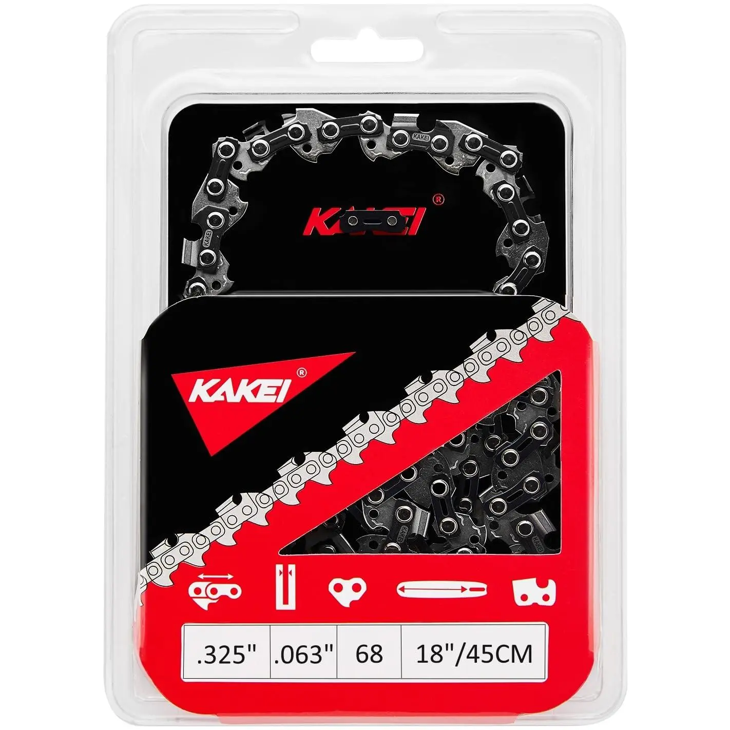 KAKEI 18-Inch Chainsaw Chain, .325" Pitch, .063" Gauge, 68 DL, 1-Pack Fits Stihl (PRE 2023 .063" Gauge) 025, MS250, MS251, Replacement for 26RS 68, 36390050068, V68