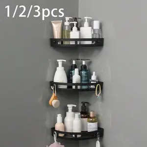 Corner Shower Shelf, PP Material Bathroom Organizer, Wall-Mounted Hair Gel Holder, Space-Saving Triangular Rack, Easy Installation, Non-Slip Design