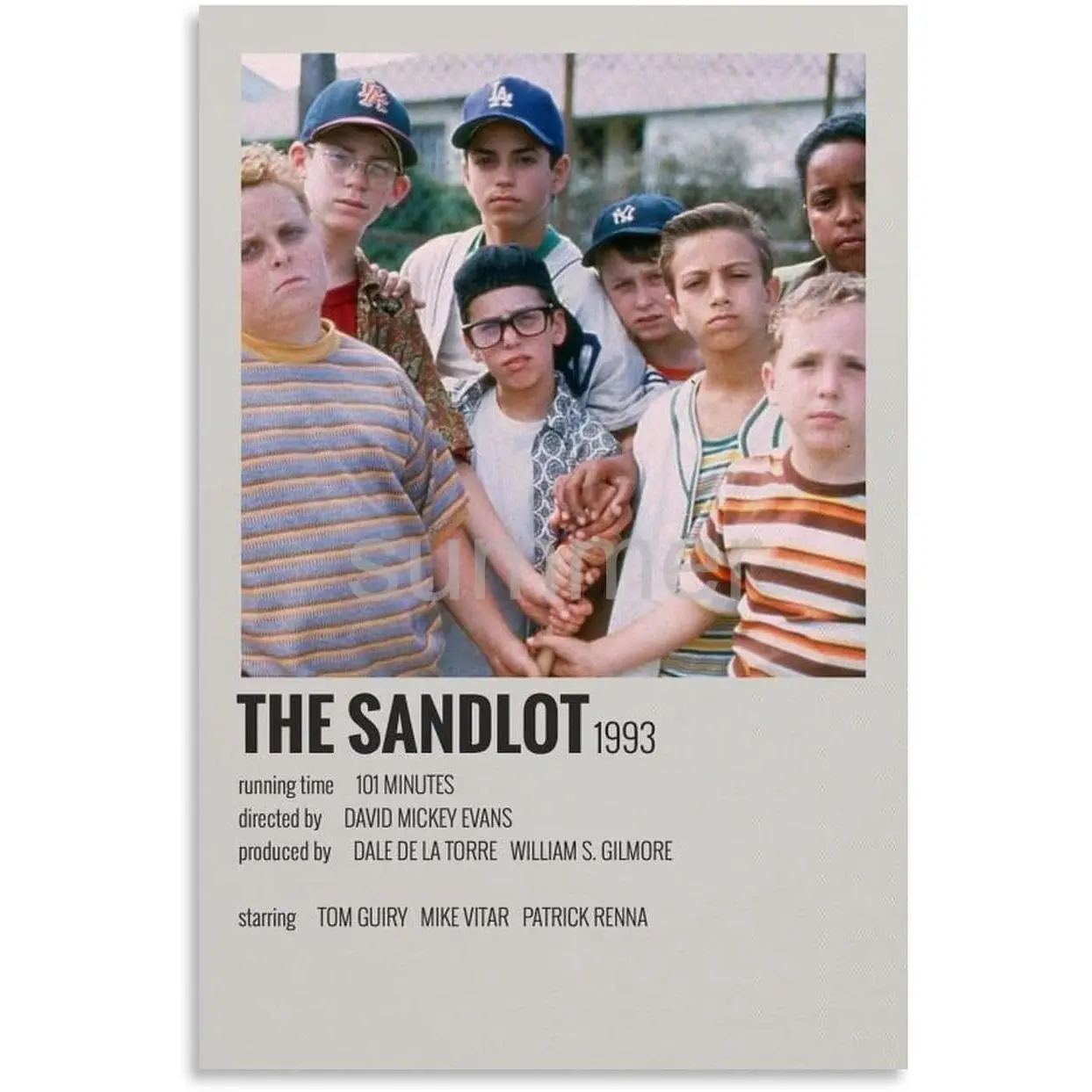 The Sandlot Movie Canvas Poster - 6 Artwork Illustrations, Wall Prints for Living Room, Bedroom Home Decor