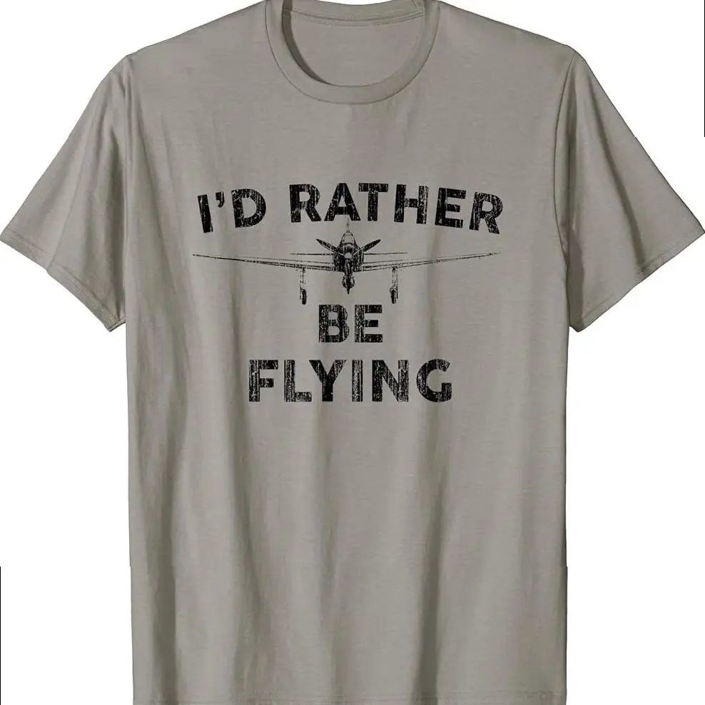 I'd Rather Be Flying T Shirt, Funny Airplane Aviation Pilot