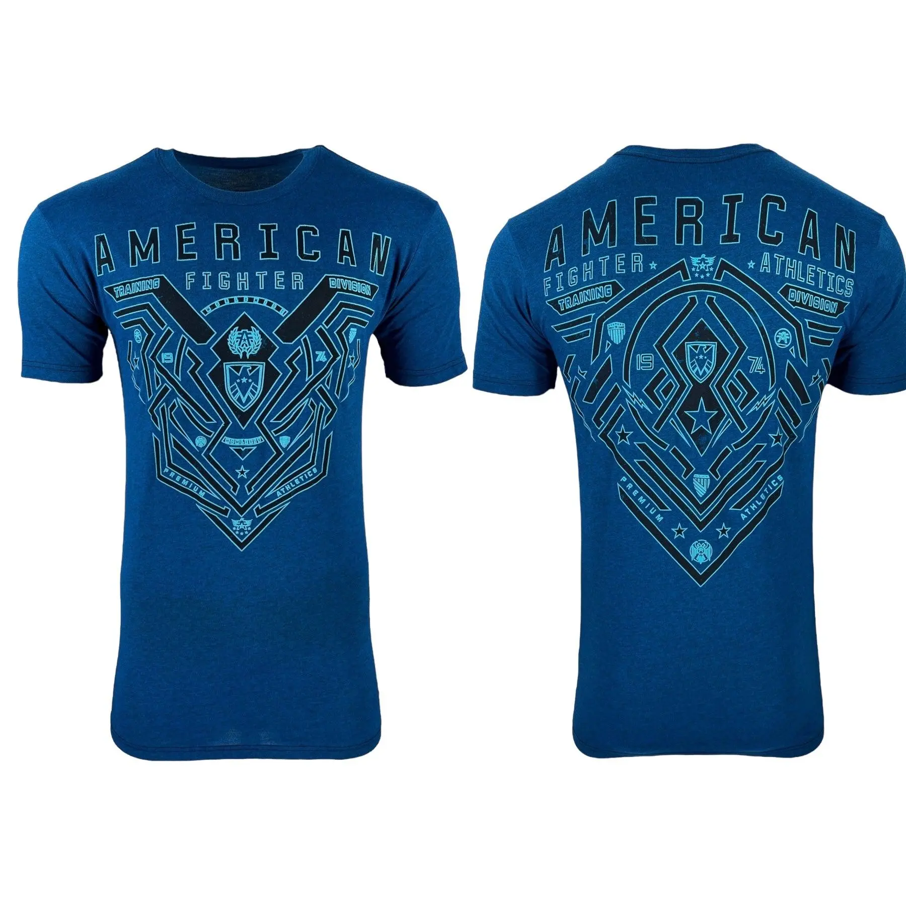 American Fighter Men's Brimley American-Themed Graphic Tshirt - Casual Shortleeve Round Neck Cotton Blend Streetwear Top, Made in USA, Shortsleeve, Polyester