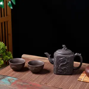 ST Teapot with Strainer Zisha Teapot Household Gongfu Tea Set with Cups