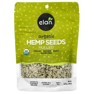 Elan Organic Hemp Seeds, Hulled, 5.8 oz (165 g)