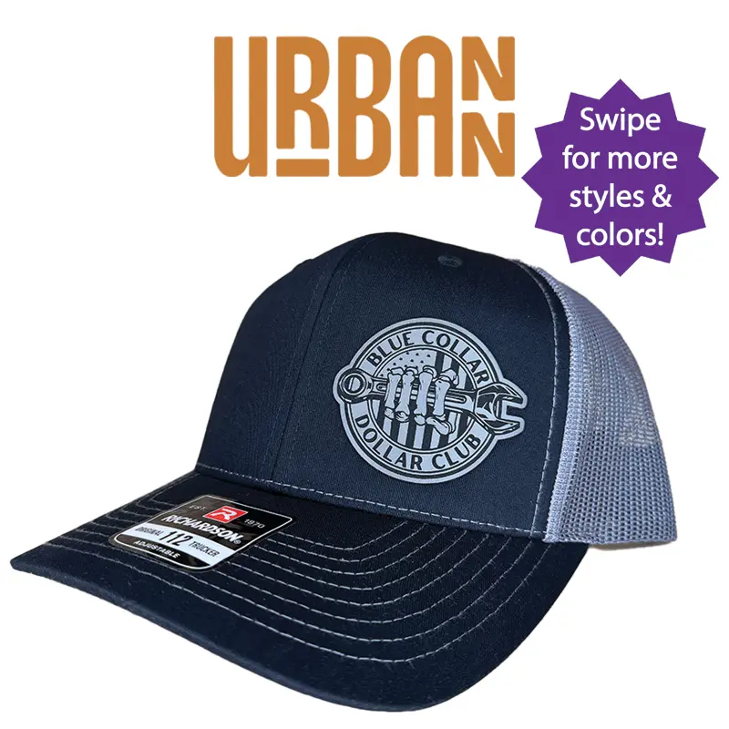 Blue Collar Dollar Club Hat - SnapBack Richardson 112 casual summer fun trucker Trendy Unisex