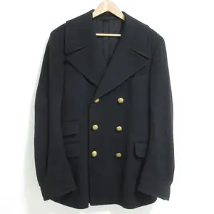 Pre-owned GUCCI Wool Small Leather Goods Pea Coat