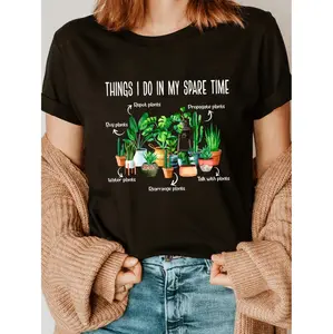 Funny Gardening T-Shirt For Women With Labeled Potted Plants Design Perfect For Spring And Summer Outfits