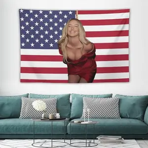Sydney Star Sweeney Flag Tapestry Wall Tapestry Poster Suitable for College Dormitory Cave Bedroom Living Room Party Cotton Decor valentine's gift for bf