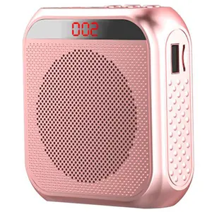 Portable Voice Amplifier Microphone Speaker with 2200mAh Rechargeable Battery for Teachers Training Meeting Tour Guide Classroom (Pink)