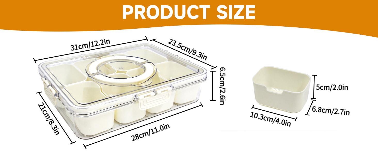 Gift Choice of 2026  Easter Must-Have: Durable & Easy-to-Clean Toy Box, Multi-Compartment Serving Tray for Holiday Gatherings Multipurpose Divided with Lid