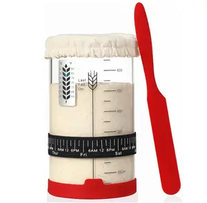 Sourdough Starter Jar, 24 OZ Wide Mouth Sour Dough Starter Jars Glass, Sourdough Starter Kit, Sourdough Bread Baking Supplies for Beginners and Pro