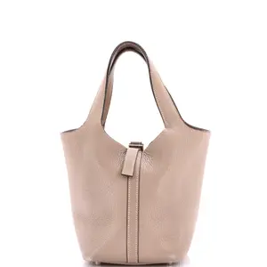 Pre-owned HERMÈS Leather Tote Bags REBAG Hermes Picotin Bag Clemence PM by Rebag