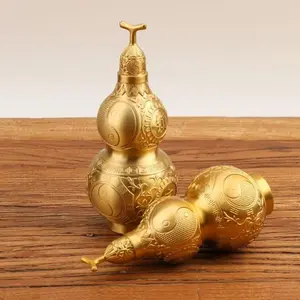 Gourd Feng Shui Wu Calabash Ornament Lou Pendant Housewarming Sculpture Decor Table Home Golden Lucky Decorations Decoration