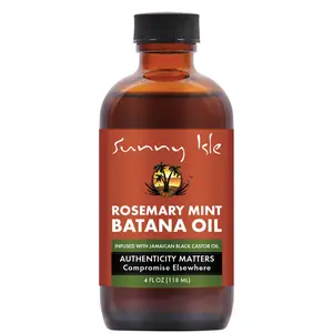 Sunny Isle Rosemary Mint Batana Oil 4oz – Hair & Scalp Oil for Thicker, Stronger-Looking Hair – Honduran Batana, Jamaican Black Castor Oil, Peppermint & Rosemary – For Dry, Damaged Hair