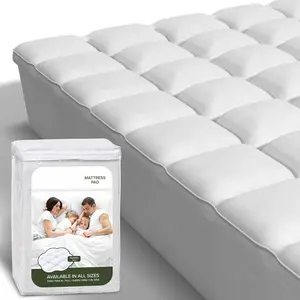 Full Size Hybrid Mattress Protector & Pad - Extra Padded, Thick, Plush, & Fitted Mattress Topper for Bed - Quilted Pillow Top Mattress Cover