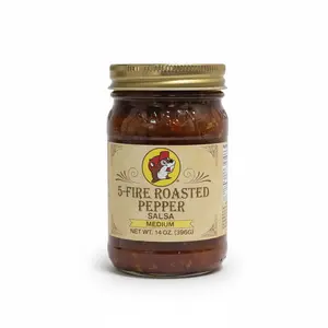 Howdy Bitez 5-Fire Roasted Pepper Salsa - Medium Heat, Smoky & Bold Flavor, Fresh & Zesty, Complex Spice Blend, 14 oz Jar - Burritos, Perfume, Spicy