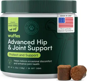 Wuffes Hip & Joint Chews for Dogs - Mobility Support Supplement - Suitable for Small Breeds & Large Breeds - Made in USA - 60 Soft Chews Wuffes Hip & Joint Chews for Dogs - Mobility Support Supplement - Suitable for Small Breeds & Large Breeds - Made in USA - 60 Soft Chews