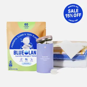 Blueland Laundry Detergent Tablets Starter Set, Eco-Friendly, Plastic-Free Pacs for HE & Standard Washers, Scented & Unscented