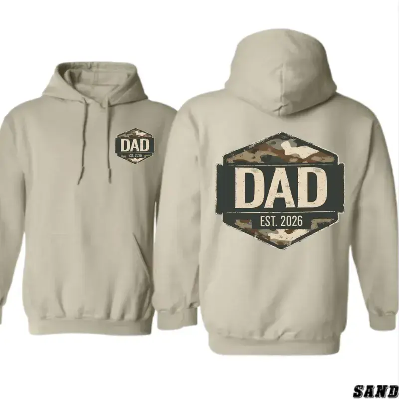 Dad Est 2026 Camo Hoodie, New Dad Gift Sweatshirt, Fathers Day Gift for Dad, First Time Dad Hoodie, Mens Unisex Pullover, Hunting Camo Style Hoodie, Birthday Gift for Father - KitchenEra