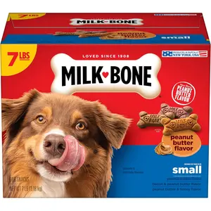 Milk-Bone Peanut Butter Flavor Naturally & Artificially Flavored Dog Biscuits - Crunchy Dog Treats - 7 Pounds (Packaging Design May Vary)