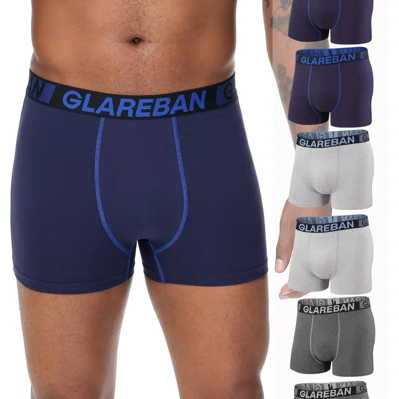 6pieces Pack Young Men Boxer Shorts Fashion Classic Style Plain Casual Comfy Underwear Male Brand Boxer And Underpants For Homme Set Slip Panties Boxer Briefs