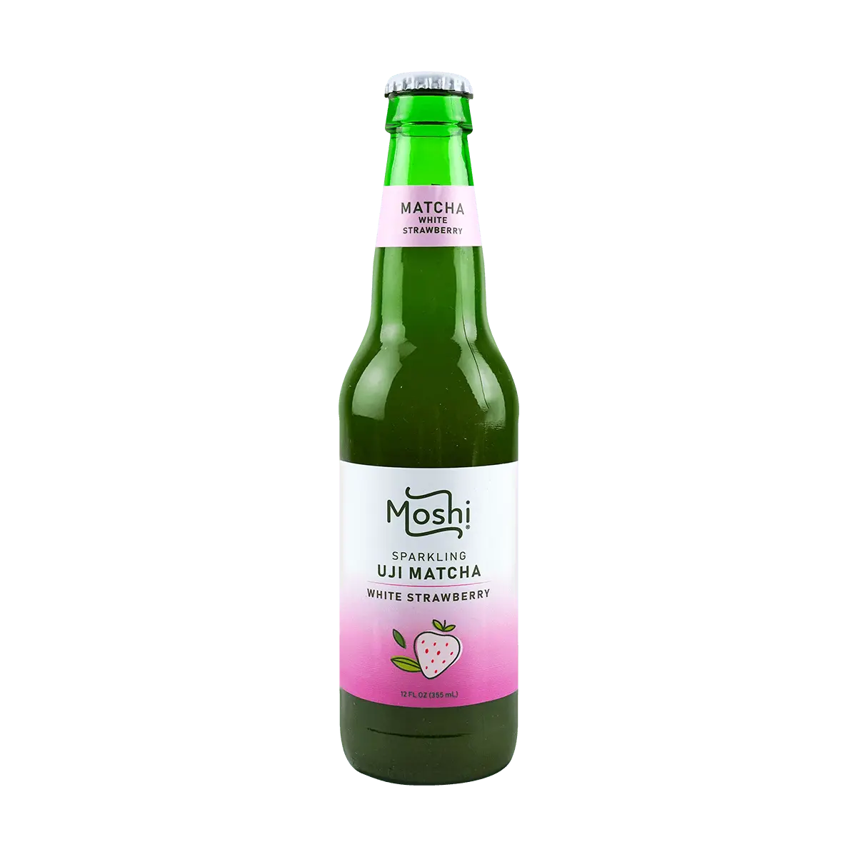 MOSHI Uji Matcha White Strawberry Sparkling Drink 355ml - Refreshing Japanese Beverage