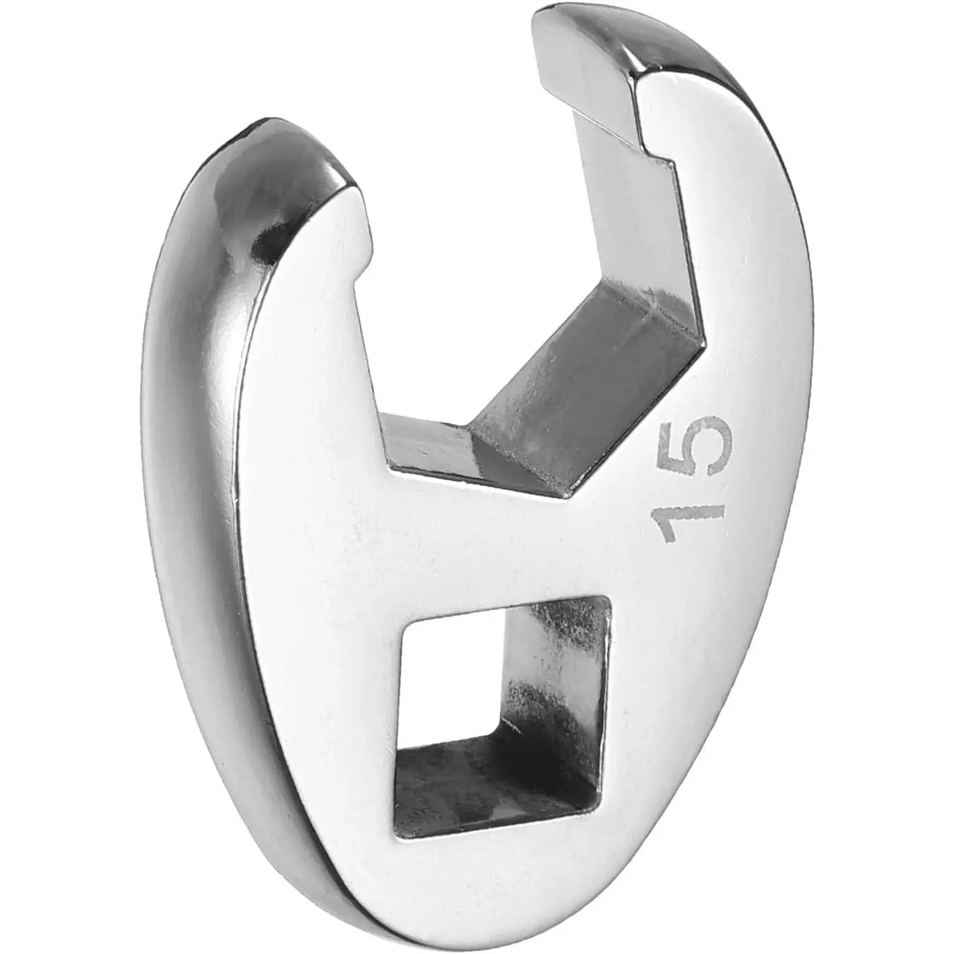 Drive Crowfoot Wrench 3/8" Drive 15mm Metric Fractional Crowfoot Flare Nut Wrench 40Cr Chrome Plated Open End Crowfoot Wrench for Mechanics Automotive Repair Work