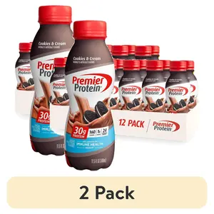 Premier Protein Shake Cookies & Cream 30g Protein 1g Sugar 24 Vitamins Minerals Nutrients for Immune Health 11.5 fl oz 12 Pack