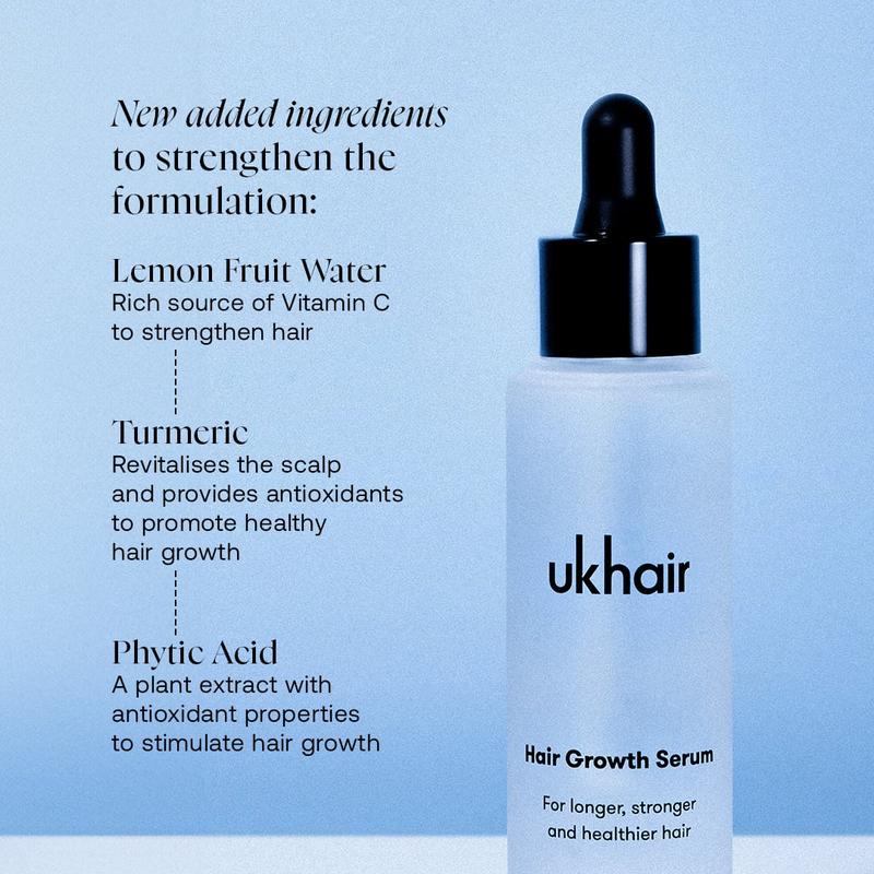 Ukhair Hair Enhancing Serum - Clinically Proven Formula with AnaGain Pea Sprout Extract & Turmeric for Stronger Healthier Hair
