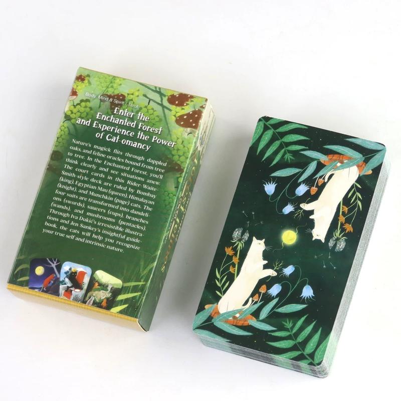 Secret Cat Tarot Cards Set, Portable 78-Card Deck for Fortune-Telling & Spiritual Guidance, Ideal Gift for Ages 14+