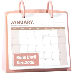 Small Desk Calendar 2026 Jan to Dec, Monthly Decorative Flip Calendar for Desk with , Cute Desk Decor, Standing Calendar for  School Office Supplies, 7" x 6.5",